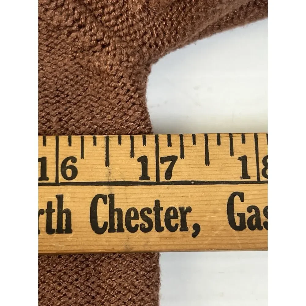 Simplee Sweater Women Small Brown Ball Embellishment Lantern Sleeves Work School